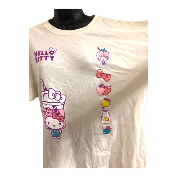 Hello‎ Kitty cream relaxed fit graphic print ice cream shop t-shirt size large - Picture 6 of 16